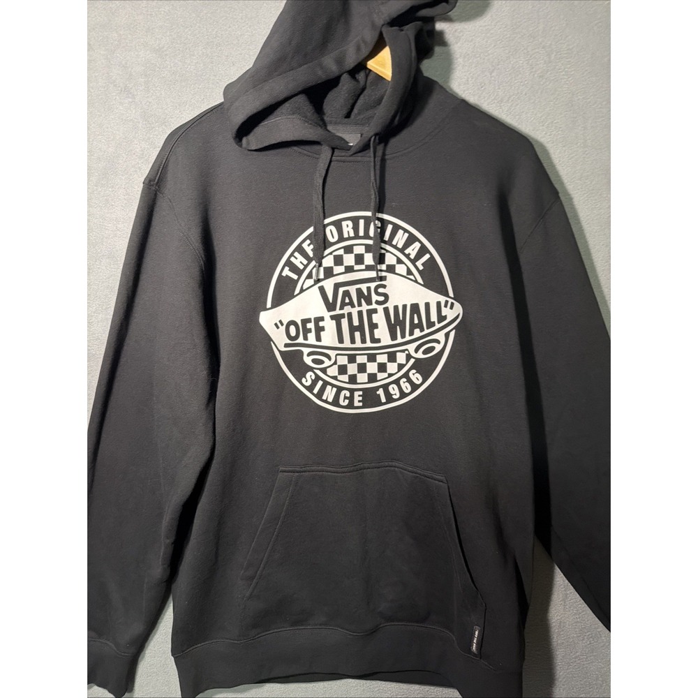 Vans Off The Wall Men's Black Hoodie Sz M Skater Streetwear.Excellent Condition - Picture 2 of 7